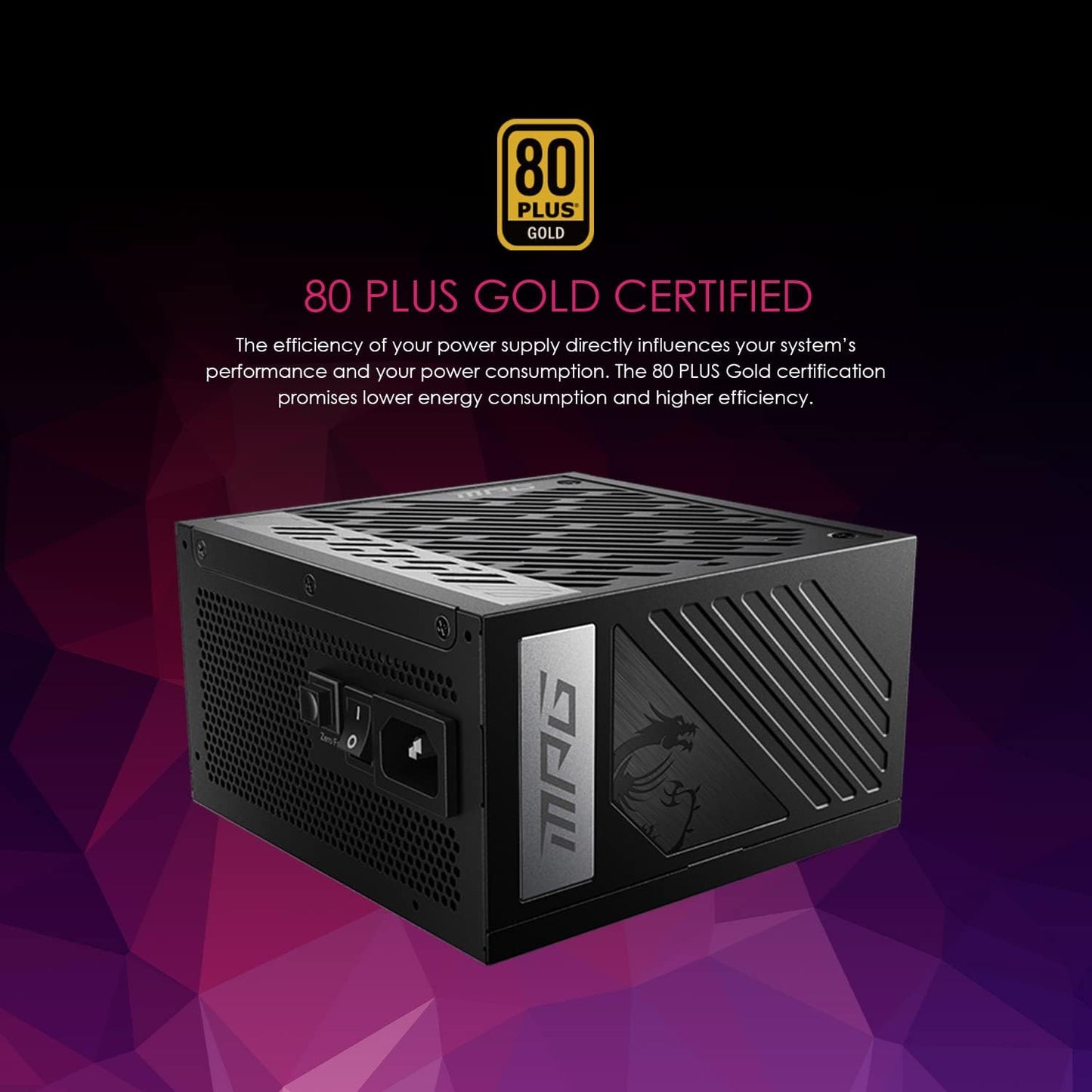 MSI MPGA850GPCIE5 850W 80+ Gold PCIe 5.1 PSU