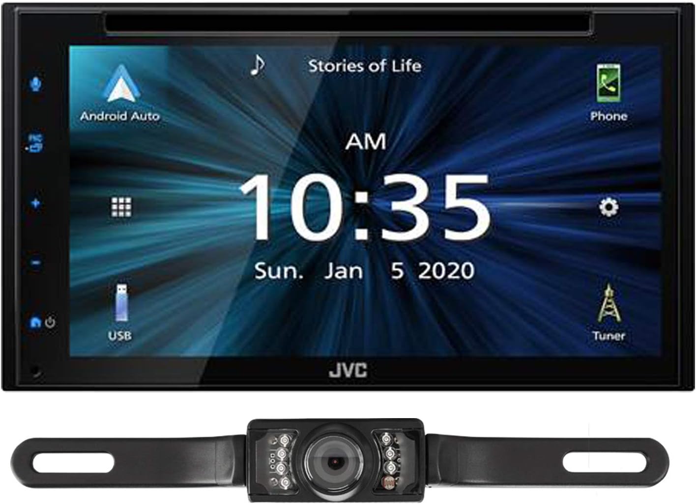 JVC KW-V660BT CarPlay Android Auto DVD Receiver Camera