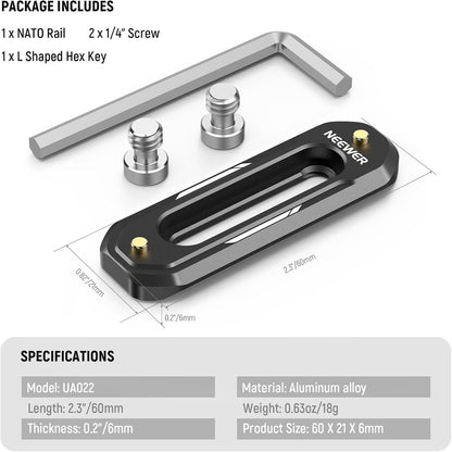 Neewer UA022 60mm Mini NATO Rail Quick Release