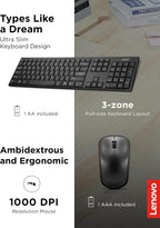 Lenovo GX31K80998 Wireless Keyboard and Mouse Combo Quiet
