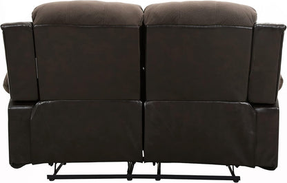 Lexicon 194840172147 Faux Leather Reclining Loveseat Sofa Brown