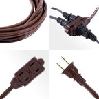 GE 51932 3-Outlet Extension Cord - 6 Ft, Brown, Safety Covers
