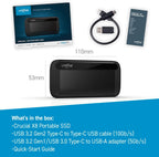 Crucial CT4000X8SSD9 4TB Portable SSD: USB 3.2, Up to 1050MB/s