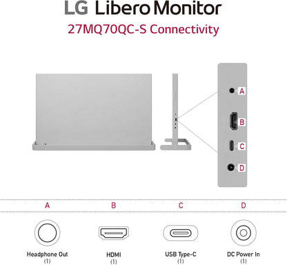 LG 27MQ70QC-S.AUS 27" QHD IPS Monitor with Webcam
