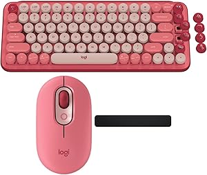 Logitech POP Keys Wireless Mechanical Keyboard Bundle (Rose)
