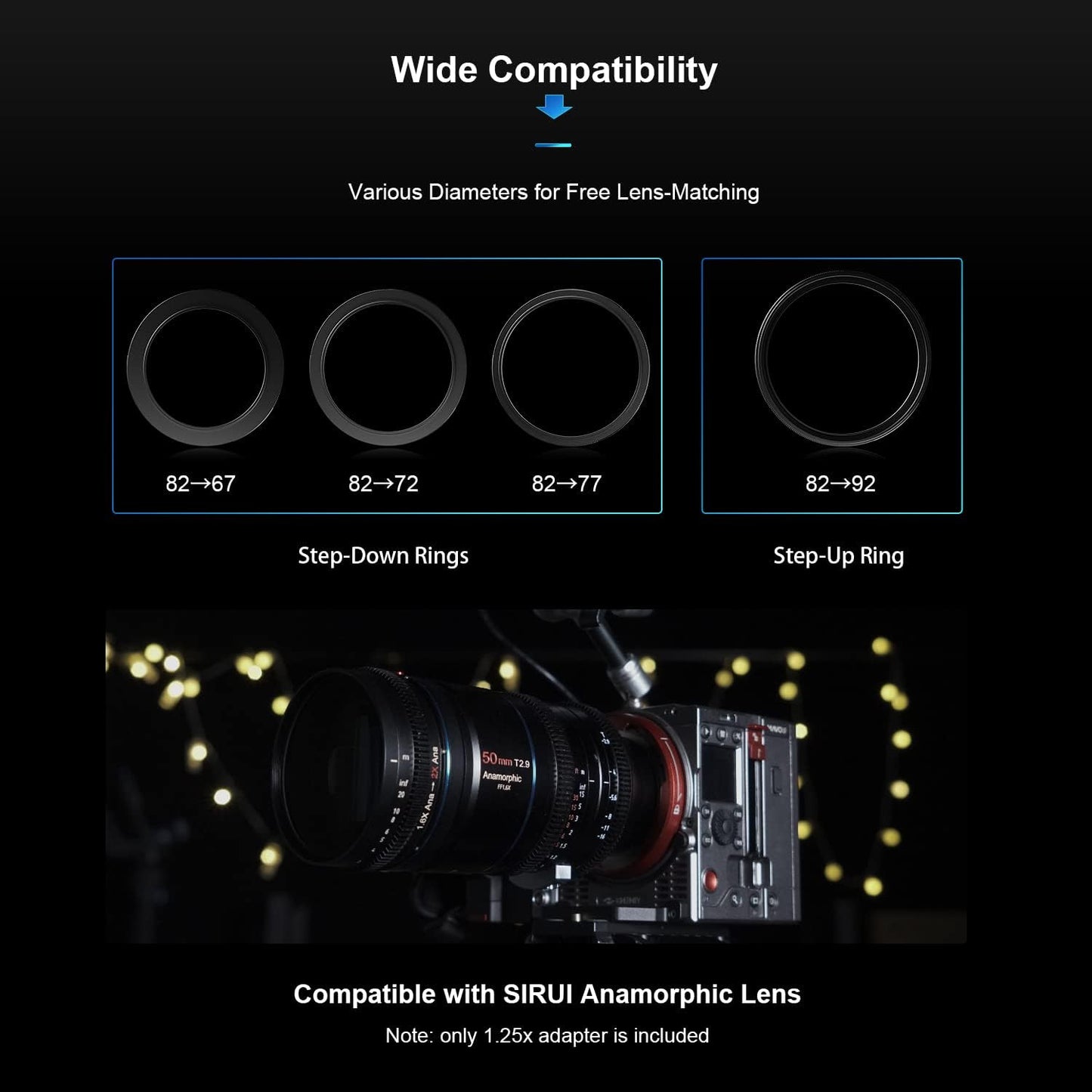 Sirui ADP125X 1.25x Anamorphic Adapter Venus Lenses