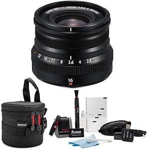 Fujifilm XF16mm Wide-Angle Lens - Black with Accessory Bundle