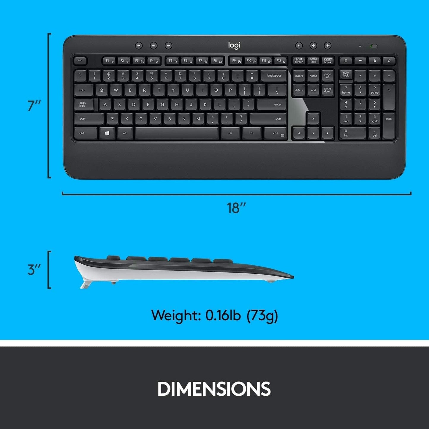 Logitech MK545 Advanced Wireless Keyboard and Mouse (Renewed)