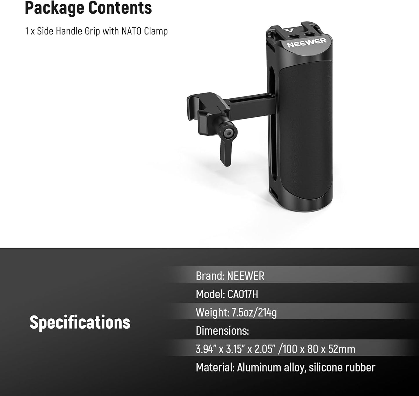 Neewer CA017H NATO Side Handle Grip Camera Cage