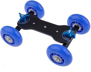 Neewer 10073058 Tabletop Mobile Rolling Slider Dolly Car - DSLR Camcorder