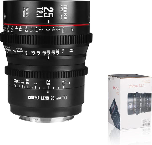 Meike 25mm T2.1 S35 Wide Angle Cinema Lens EF Mount