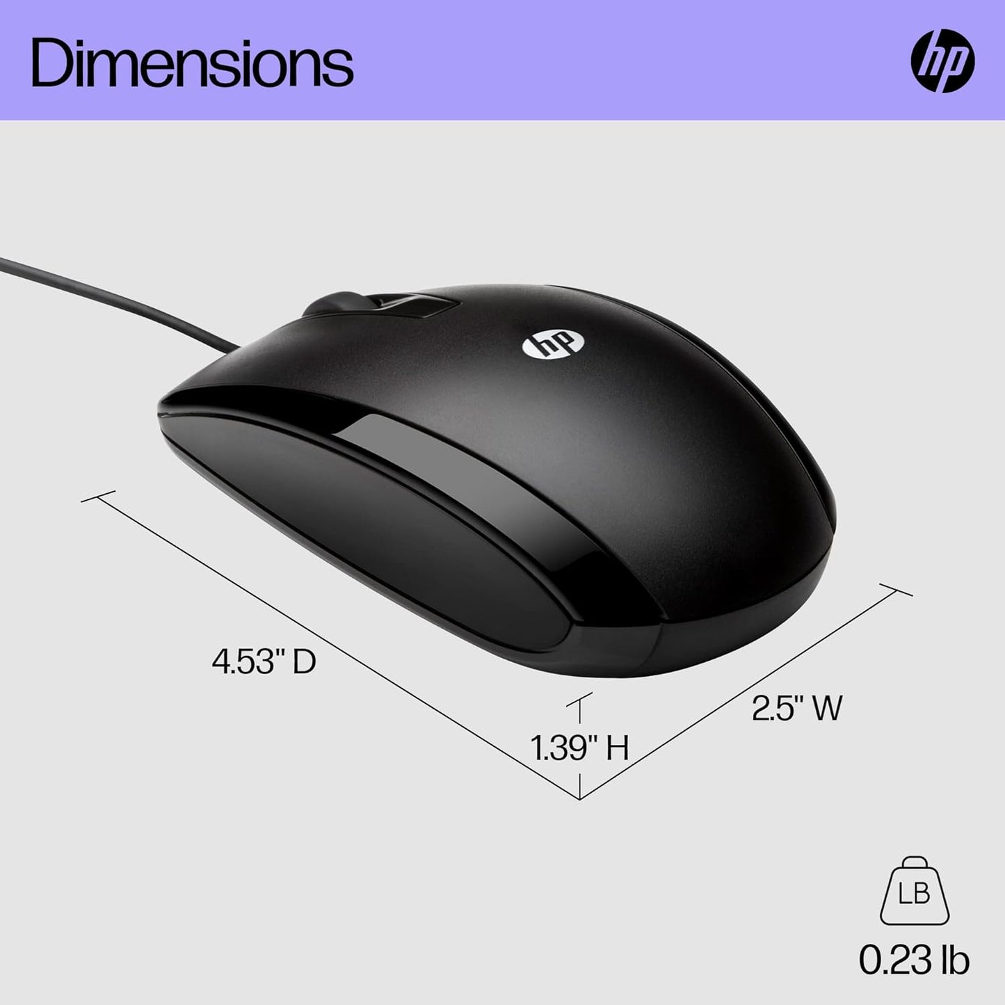 HP E5E76AA#ABA Wired USB Mouse - Black