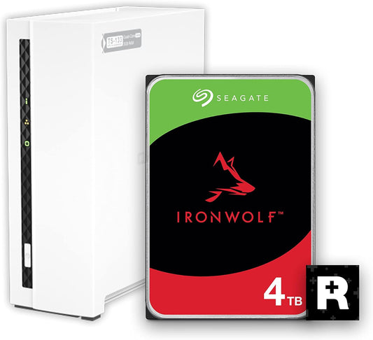 QNAP TS-133-14ST-US 1 Bay NAS - 4TB Seagate IronWolf Bundle
