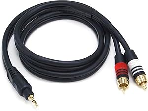 Monoprice 105597 3-Feet Stereo Male to 2RCA Cable 3-Pack