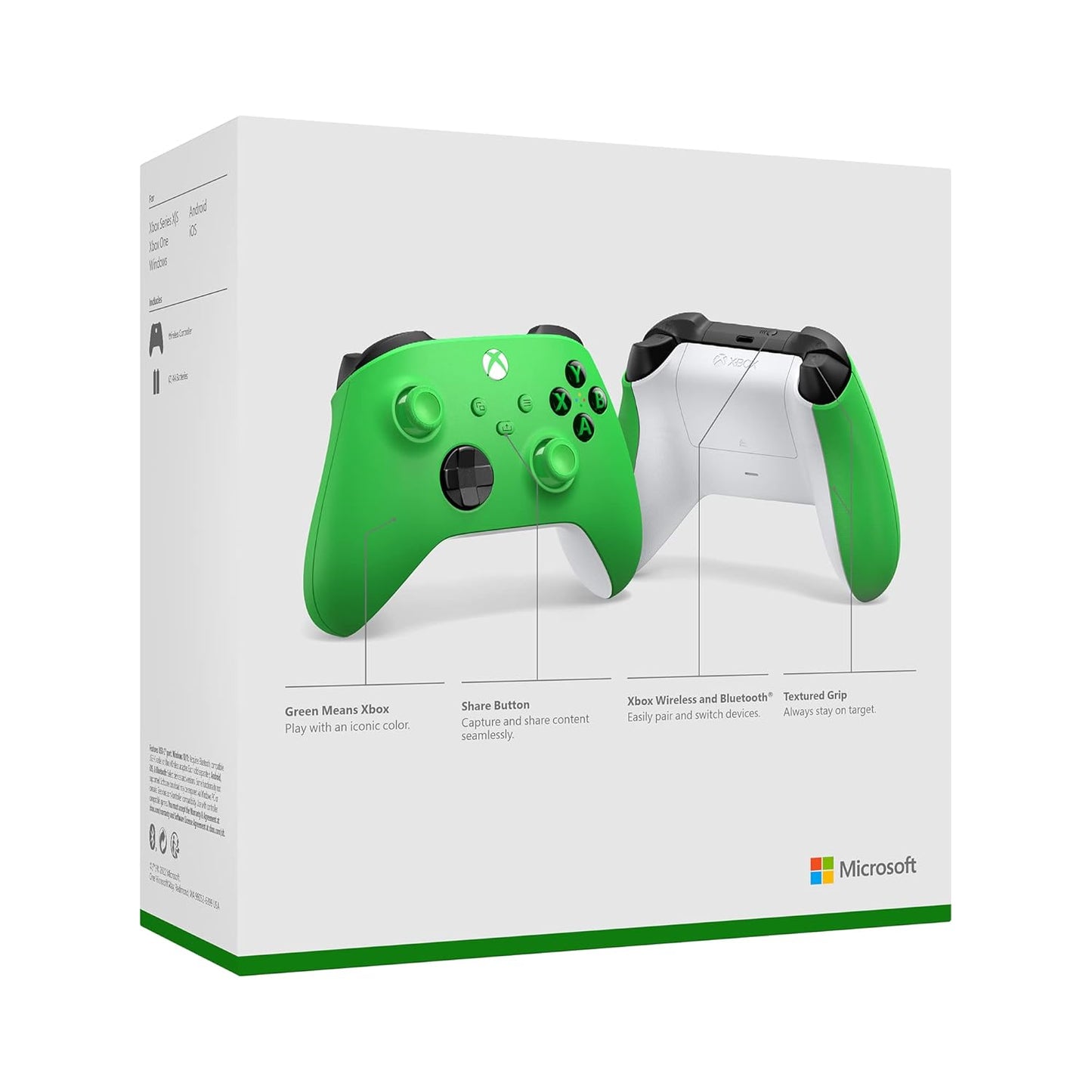 Microsoft QAU-00090 Xbox Wireless Controller Velocity Green