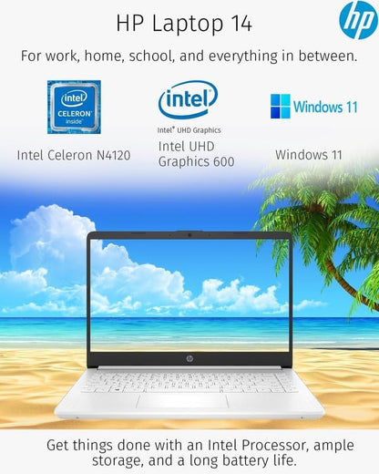 HP Newest HP 14 Inch Laptop Intel Celeron 8GB 192GB SSD Windows 11