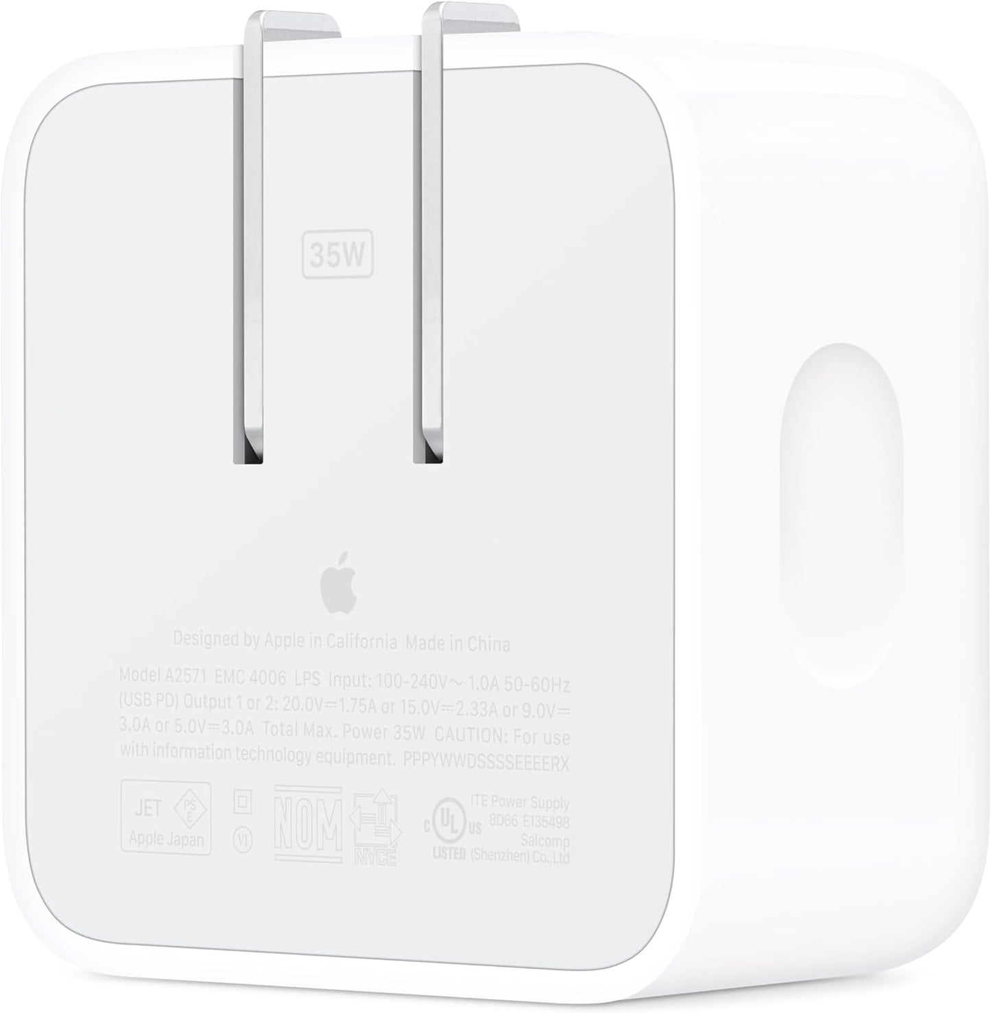Apple MW2H3AM/A 35W Dual USB-C Compact Power Adapter