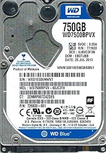 Western Digital WD7500BPVX 750GB SATA Internal Drive — main product image