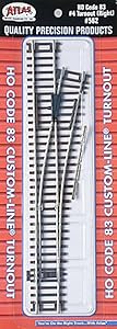 Atlas Code 83 Right Hand Turnout HO Scale