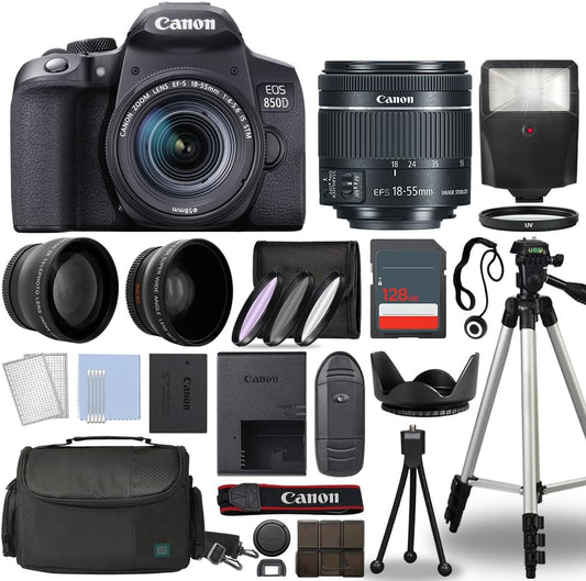 Canon 850D Rebel T8i DSLR Camera Bundle (Renewed)