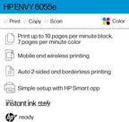 HP ENVY 6055e Renewed Wireless All-in-One Printer HP+