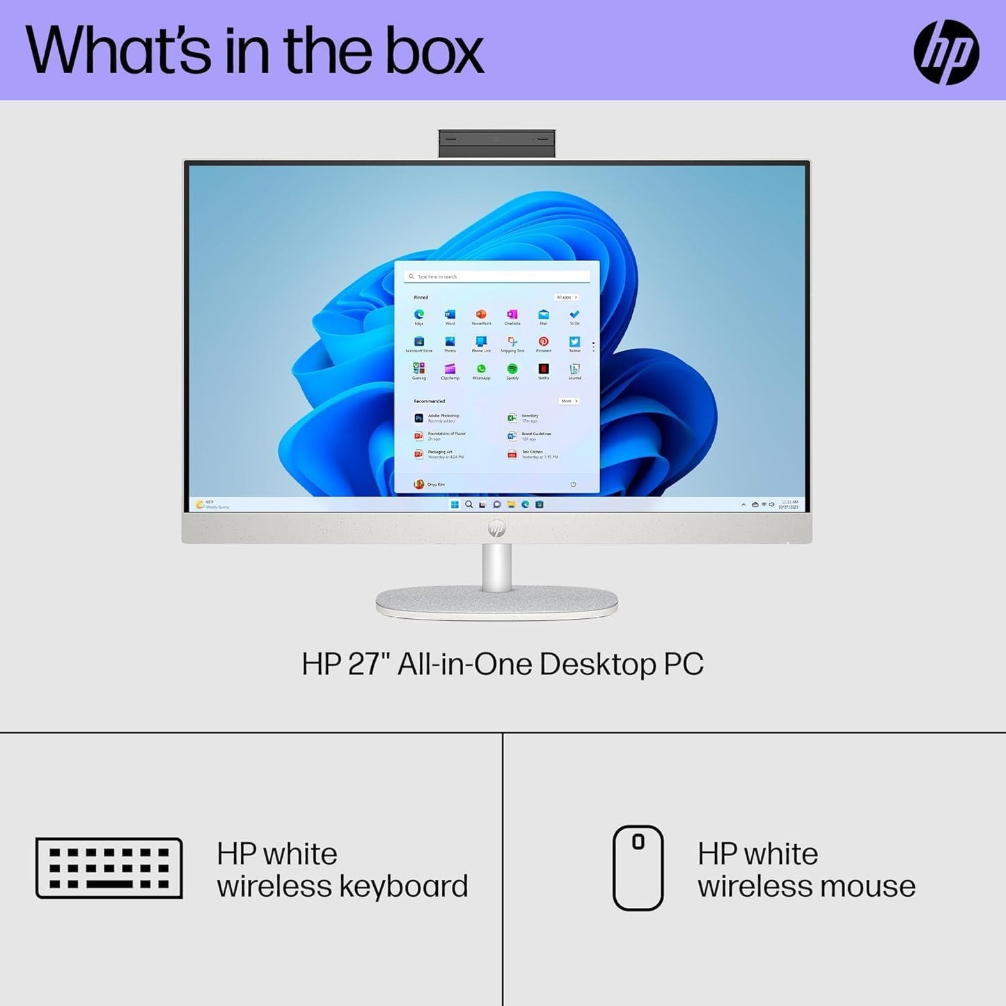 HP 27-cr0082 i7 All-in-One Desktop with MS Office