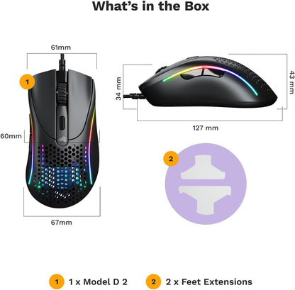 Glorious Glorious D 2 Wired Ergonomic Gaming Mouse