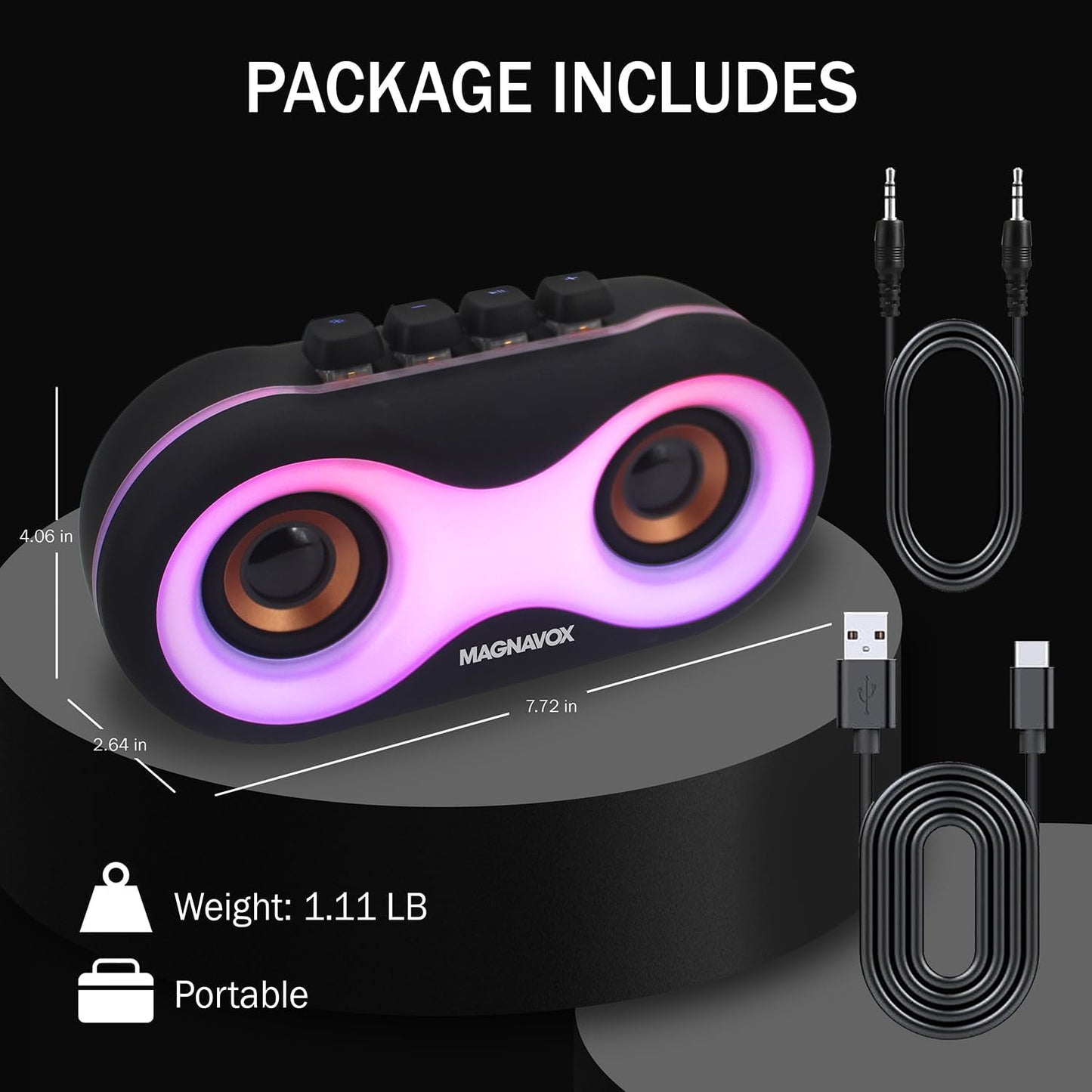 Magnavox MMA3998 Portable RGB Bluetooth Speaker
