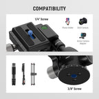 Neewer GM37 3-Way Tripod Head with Leveling Base
