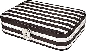 Vaultz VZ03803 Locking Travel Jewelry Case - Black Stripe