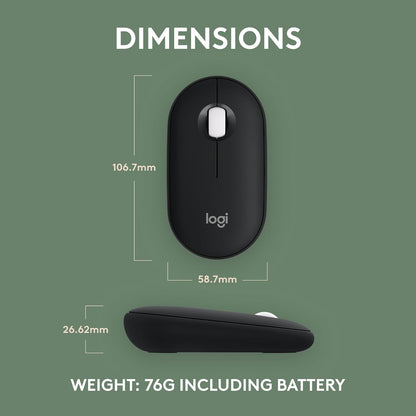 Logitech 910-007168 Pebble Mouse 2 - Slim Wireless Bluetooth