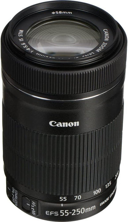 Canon 8546B002 EF-S 55-250mm STM Lens Bundle - Renewed