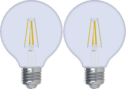 GE Reveal 31858 LED G25 Globe Light Bulbs 60W 2-Pack