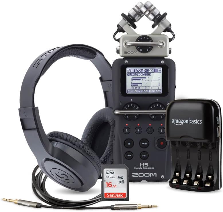 Zoom H5 Portable Recorder Bundle with Samson Headphones