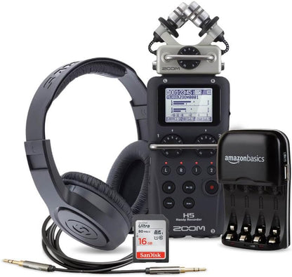 Zoom H5 Portable Recorder Bundle with Samson Headphones
