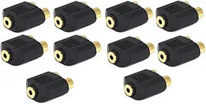 Monoprice CNE597263 3.5mm Mono to RCA Splitter Adapter — main product image