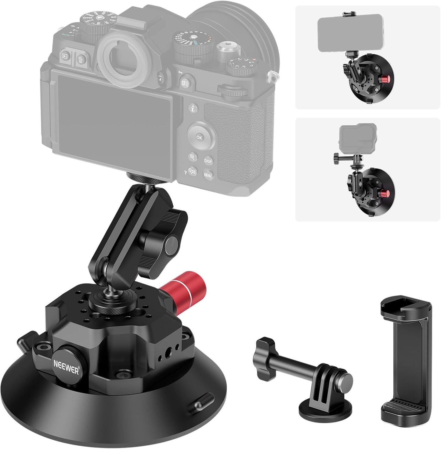 Neewer 10104419 4.5" Suction Cup Camera Mount