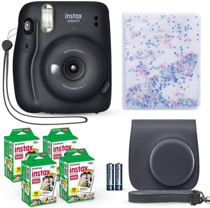 Fujifilm Instax Mini 11 Charcoal Gray Instant Camera Bundle