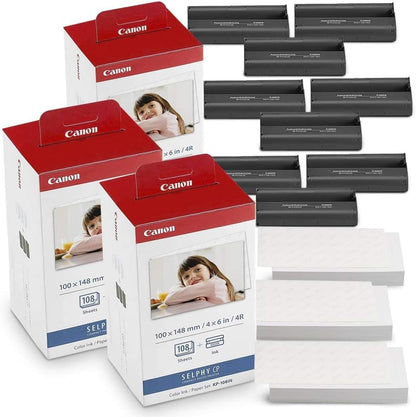 Canon KP-108IN Color Ink & 4x6 Photo Paper Set