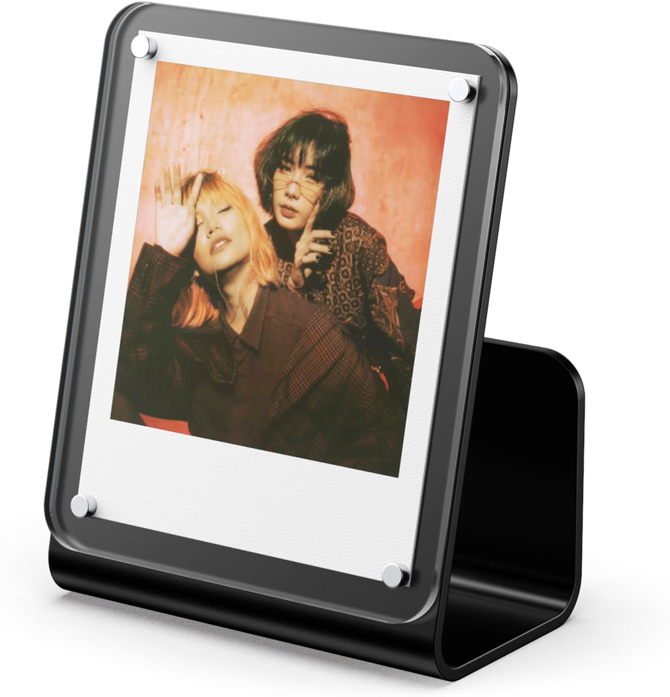 Polaroid 006366 Black Acrylic Photo Frame with Storage