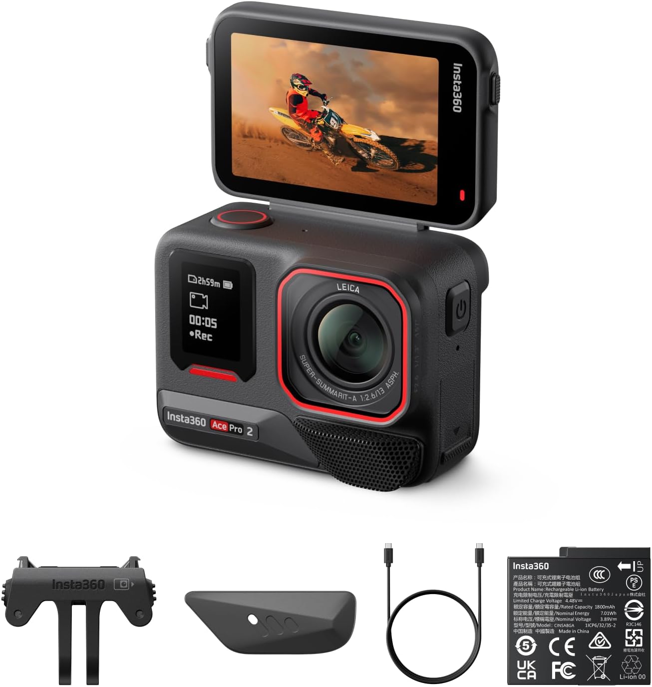 Insta360 CINSBBGA-BAT-BDL Ace Pro 2 8K Action Camera Bundle