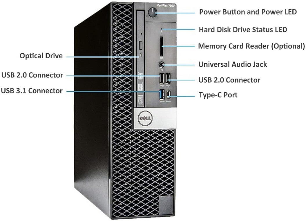 Dell 7050-SFF Desktop i7-6700 32GB 1TB NVMe SSD WiFi Win10 Pro (Renewed)