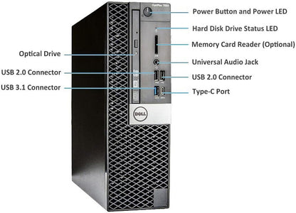 Dell 7050-SFF Desktop i7-6700 32GB 1TB NVMe SSD WiFi Win10 Pro (Renewed)
