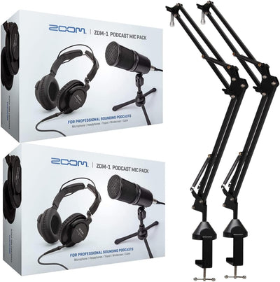 Zoom ZDM 1 2-Person Podcast Mic Pack - with Boom Arms