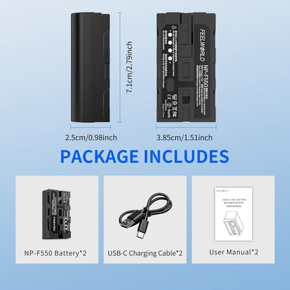 FEELWORLD AA-ANP55-OF-EU NP-F550 Battery USB-C Rechargeable