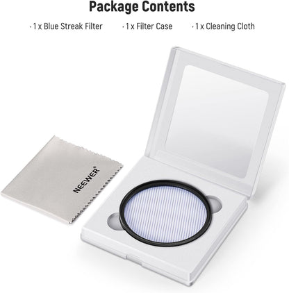 Neewer 82mm Blue Streak Filter Anamorphic Flare Effect