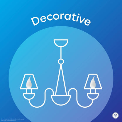 GE 31879 Reveal LED Candle Light Bulbs 60W 2-Pack
