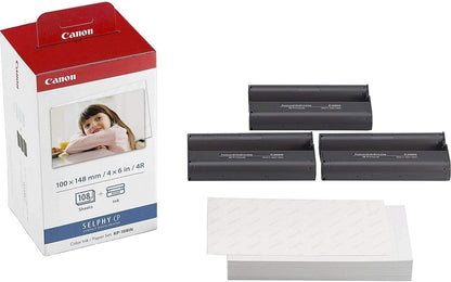 Canon KP-108IN Color Ink & 4x6 Photo Paper Set