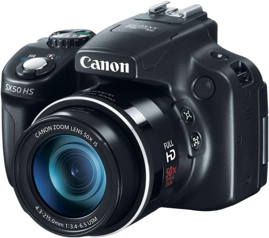 Canon 6352B001 PowerShot SX50 HS 12MP Digital Camera Black Renewed