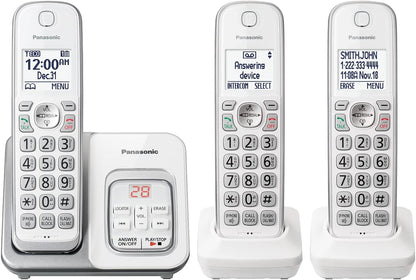 Panasonic KX-TGD633W Expandable Cordless Phone 3-Handset